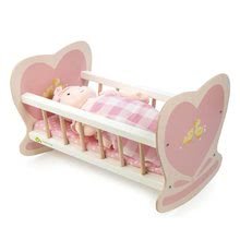 Dřevěné domky pro panenky - Dřevěná kolébka Sweetiepie Dolly Cot Tender Leaf Toys pro 36 cm panenku s textilní podložkou_1