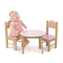 Fa babaházak  - Fa asztal székekkel Sweetiepie Table&Chairs Tender Leaf Toys 36 cm játékbabának_1