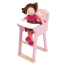 Dřevěné domky pro panenky - Dřevěná jídelní židle Sweetiepie Dolly Chair Tender Leaf Toys pro panenku 36 cm_0