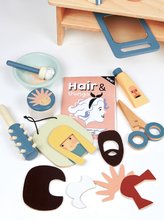 Holzspiele für Berufe - Friseursalon aus Holz für eine Puppe Hair Salon Tender Leaf Toys mit Drehspiegel und 18 Zubehörteilen ab 3 Jahren_1