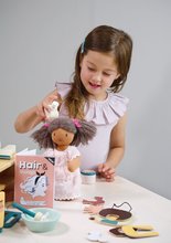 Drevené hry na povolania - Drevený kadernícky salón pre bábiku Hair Salon Tender Leaf Toys s otočným zrkadlom a 18 doplnkami_2