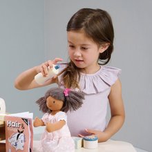 Fajátékok szerepjátékhoz - Fa fodrászat játékbabának Hair Salon Tender Leaf Toys forgatható tükörrel és 18 kiegészítővel_4