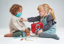 Drevené hry na povolania - Drevená lekárska taštička Doctor's Bag Tender Leaf Toys so zdravotnými pomôckami rúškom a náplasťami_2
