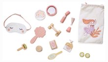 Fajátékok szerepjátékhoz - Fa fürdőszoba készlet játékbabának Spa Retreat Set Tender Leaf Toys textil táskában 11 kiegészítővel_2