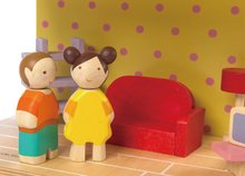 Drevené domčeky pre bábiky - Drevený domček pre bábiku Pink Leaf House Tender Leaf Toys 22 dielov rotujúci s komplet vybavením a 4 postavičkami_2