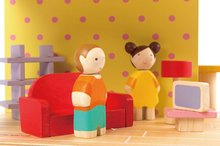Dřevěné domky pro panenky - Dřevěný domeček pro panenku Pink Leaf House Tender Leaf Toys 22 dílů rotující s komplet vybavením a 4 postavičkami_1