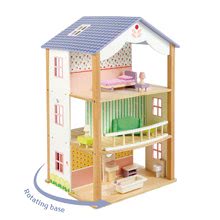 Dřevěné domky pro panenky - Dřevěný domeček pro panenku Bluebird Villa Tender Leaf Toys 15 dílů otevřený styl s kompletním vybavením_0