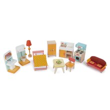 Drewniane domki dla lalek - Drewniany miejski domek dla lalki Foxtail Villa Tender Leaf Toys 12 części wyposażony w meble wysokość 71 cm_2