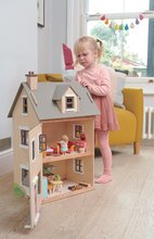 Drewniane domki dla lalek - Drewniany miejski domek dla lalki Foxtail Villa Tender Leaf Toys 12 części wyposażony w meble wysokość 71 cm_1