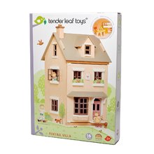 Lesene hišice za figurice - Lesena mestna hiška za figurice Foxtail Villa Tender Leaf Toys 12 delov opremljena s pohištvom višina 71 cm_2