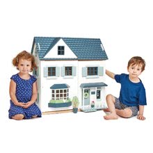 Dřevěné domky pro panenky - Dřevěný domeček pro panenku Dovetail House Tender Leaf Toys ultra stylový se 6 pokoji a parketami bez nábytku a postaviček_2