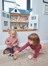 Dřevěné domky pro panenky - Dřevěný domeček pro panenku Dovetail House Tender Leaf Toys ultra stylový se 6 pokoji a parketami bez nábytku a postaviček_6