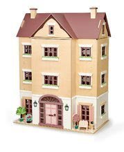 Dřevěné domky pro panenky - Dřevěný domeček pro panenku Fantail Hall Tender Leaf Toys 3patrový s terasami s rostlinami a lavičkou_2