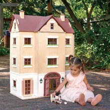 Dřevěné domky pro panenky - Dřevěný domeček pro panenku Fantail Hall Tender Leaf Toys 3patrový s terasami s rostlinami a lavičkou_0