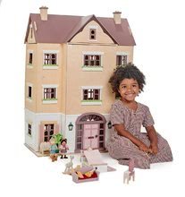 Dřevěné domky pro panenky - Dřevěný domeček pro panenku Fantail Hall Tender Leaf Toys 3patrový s terasami s rostlinami a lavičkou_4