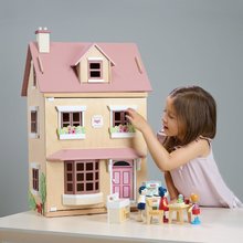 Drewniane domki dla lalek - Drewniany domek dla lalki Foxtail Villa Tender Leaf Toys różowy 12 części z meblami o wysokości 71 cm_6
