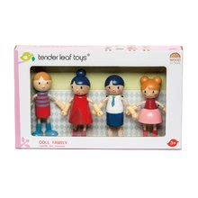 Fa babaházak  - Fa 4 tagú család Doll Family Tender Leaf Toys mozgatható kezekkel és lábakkal_1