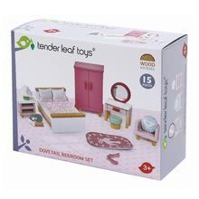 Fa babaházak  - Fa hálószoba bútor Dovetail Bedroom Set Tender Leaf Toys 9 darabos készlet komplett felszereléssel_0