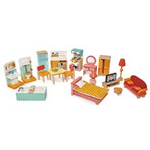 Drvene kućice za lutke - Drveni namještaj za kućicu za lutku Foxtail Villa Starter Furniture Set Tender Leaf Toys 22-dijelni set_0