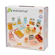 Drevené domčeky pre bábiky - Drevený nábytok do domčeka pre bábiku Foxtail Villa Starter Furniture Set Tender Leaf Toys 22-dielna súprava_1