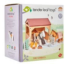 Drevené domčeky pre bábiky - Drevená stajňa s koňmi The Stables Tender Leaf Toys s dekou a doplnkami_2