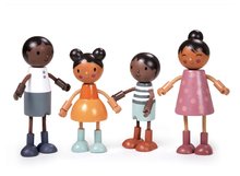 Fa babaházak  - Fa multikulturális család Humming Bird Doll Family Tender Leaf Toys 4 figura mozgatható testrészekkel_2