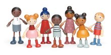 Drvene kućice za lutke - Drvena obitelj multikultularna Humming Bird Doll Family Tender Leaf Toys 4 figurice sa savitljivim udovima_3