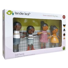 Drevené domčeky pre bábiky - Drevená rodinka multikultúrna Humming Bird Doll Family Tender Leaf Toys 4 postavičky s pohyblivými končatinami_0