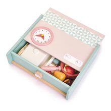 Fa játékkonyhák - Fa játékkonyha dobozban Kitchenette Tender Leaf Toys órával palacsintasütővel és élelmiszerekkel_0