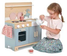 Dřevěné kuchyňky - Dřevěná kuchyňka s chlebem Home Kitchen Tender Leaf Toys s čajníkem, šálky a nádobím_1