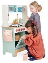 Dřevěné kuchyňky - Dřevěná kuchyňka s bylinkami Kitchen Range Tender Leaf Toys s magnetickou rybou, mikrovlnka a sporák se zvuky_3