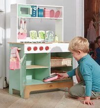 Dřevěné kuchyňky - Dřevěná kuchyňka s bylinkami Kitchen Range Tender Leaf Toys s magnetickou rybou, mikrovlnka a sporák se zvuky_2