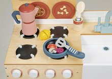 Bucătării de jucărie din lemn - Bucătărie din lemn cu cuptor pentru pizza La Fiamma Grand Kitchen Tender Leaf Toys cu accesorii și un ghișeu extins 101 cm înălțime_3