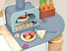 Bucătării de jucărie din lemn - Bucătărie din lemn cu cuptor pentru pizza La Fiamma Grand Kitchen Tender Leaf Toys cu accesorii și un ghișeu extins 101 cm înălțime_0