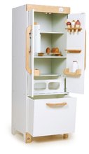 Dřevěné kuchyňky - Dřevěná chladnička dvoukřídlová Refridgerator Tender Leaf Toys s úložným boxem a výroba ledu 101 cm výška_3