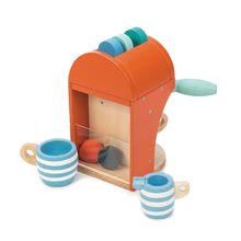 Spielküchen aus Holz - Espressomaschine aus Holz Tender Leaf Toys 10-teiliges Set mit 5 Kapseln 2 Tassen und einem Milchbehälter_0