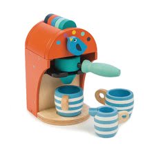 Spielküchen aus Holz - Espressomaschine aus Holz Tender Leaf Toys 10-teiliges Set mit 5 Kapseln 2 Tassen und einem Milchbehälter_2