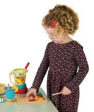 Bucătării de jucărie din lemn - Mixer din lemn cu fructe Smoothie Maker Tender Leaf Toys set cu 11 bucăți cu pahar_0