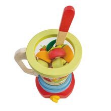 Bucătării de jucărie din lemn - Mixer din lemn cu fructe Smoothie Maker Tender Leaf Toys set cu 11 bucăți cu pahar_1