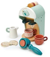 Drevené kuchynky - Drevený kávovar Cappuccino Babyccino Maker Tender Leaf Toys s dvoma šálkami a keksíky s mliekom_1