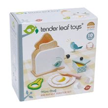 Dřevěné kuchyňky - Dřevěný topinkovač s avokádem Breakfast toaster set Tender Leaf Toys chleby, vajíčko a nádobí_1