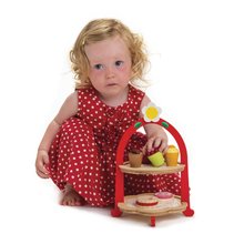 Fa játékkonyhák - Fa állvány édességekkel Afternoon Tea Stand Tender Leaf Toys 7 darabos készlet_0