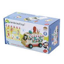 Dřevěná auta  - Dřevěné auto se zmrzlinou Penguin's Gelato Van Tender Leaf Toys s tučňákem a zmrzlinou od 18 měsíců_3