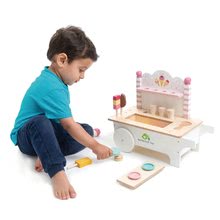 Spielküchen aus Holz - Eiswagen aus Holz Ice Cream Cart Tender Leaf Toys auf Rädern 15 Stück mit Eis am Stiel und Eiscreme_0