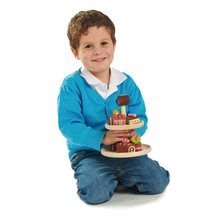 Spielküchen aus Holz - Schokoladenkuchen aus Holz Chocolate Bonbons Tender Leaf Toys mit Ständer und duftenden Desserts_1