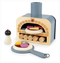 Dřevěné kuchyňky - Drevená pec na pizzu Make Me a Pizza! Tender Leaf Toys s polienkami a prísadami od 3 rokov TL8244_0