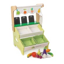 Drvene dječje trgovine - Drvena trgovina Farmer's Market Stall Tender Leaf Toys 15-dijelni set s voćem i povrćem_0