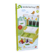 Dřevěné dětské obchůdky - Dřevěný obchod Farmer's Market Stall Tender Leaf Toys 15dílná souprava s ovocem a zeleninou_4