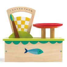 Drewniane sklepy dla dzieci - Waga drewniana Weighing Scales Tender Leaf Toys 4-częściowy zestaw owoców_1