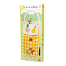 Dřevěné dětské obchůdky - Nákupní vozík z textilu Shopping Trolley Yellow Tender Leaf Toys s dřevěnou konstrukcí_3